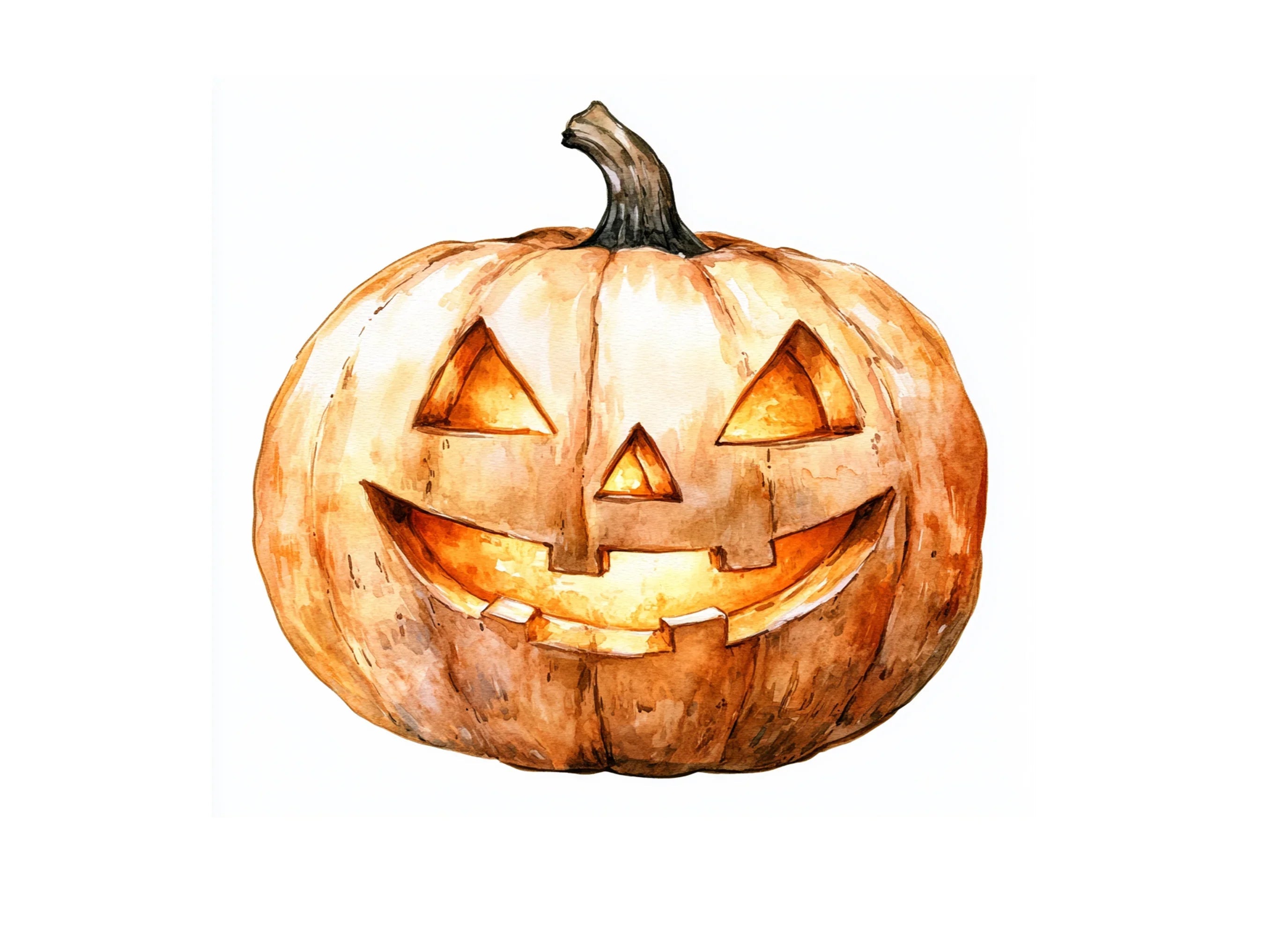 Glowing Halloween Pumpkin Clipart Bundle