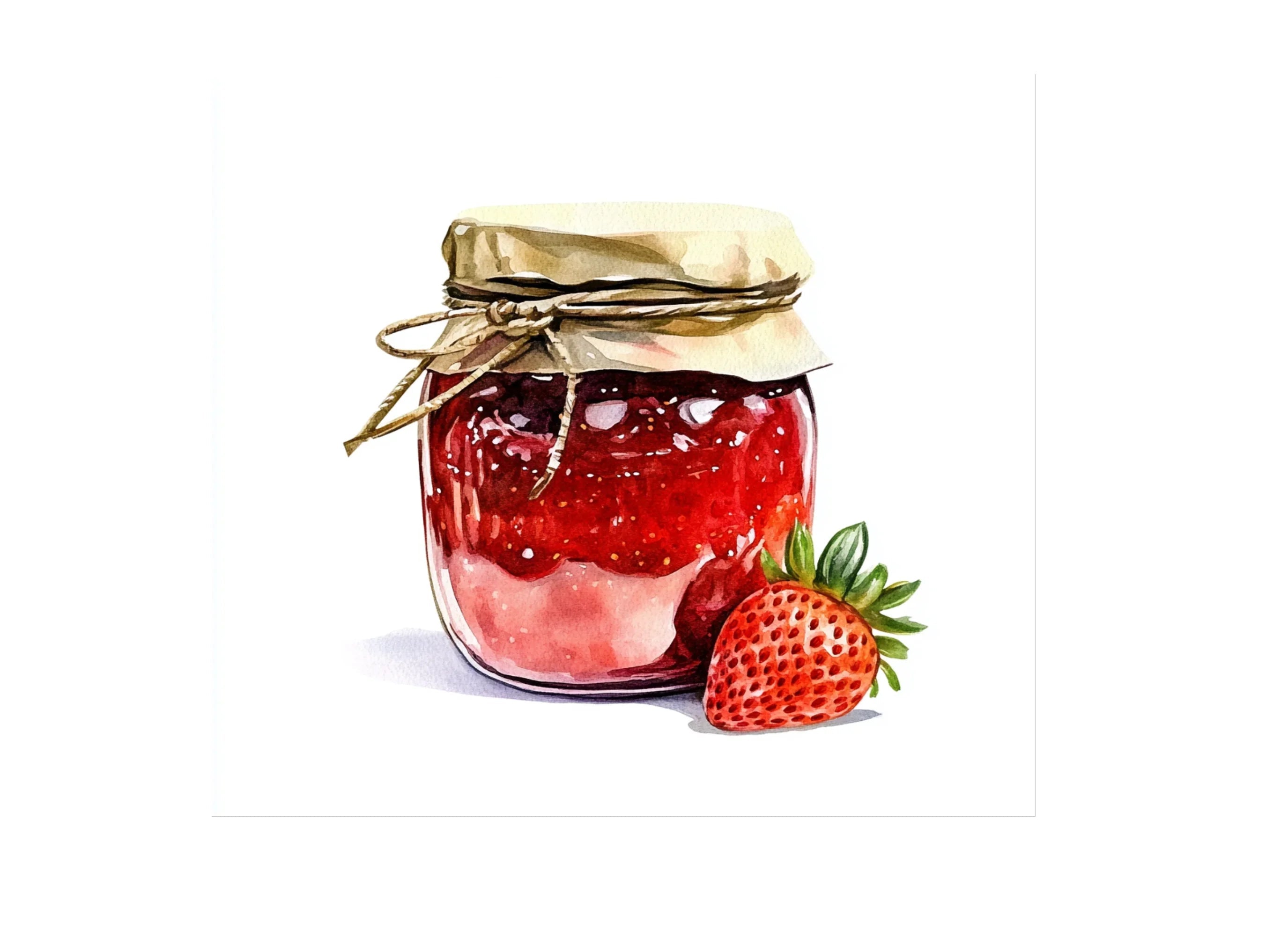 Strawberry Jam Jar Clipart Bundle