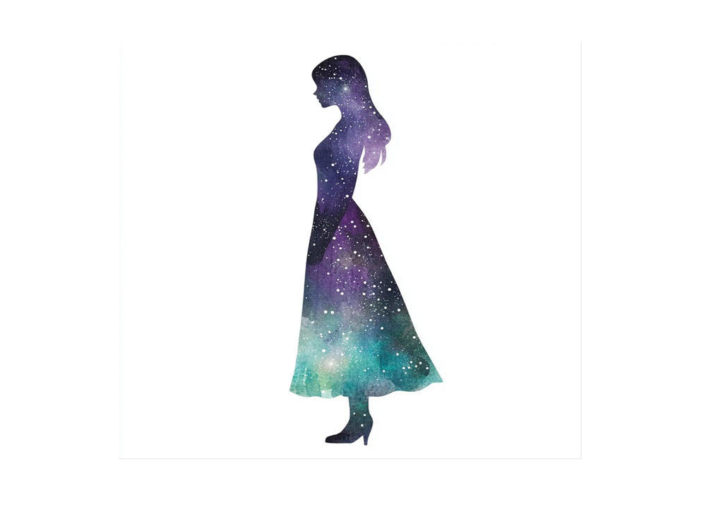 Galaxy Woman Silhouette Clipart Bundle