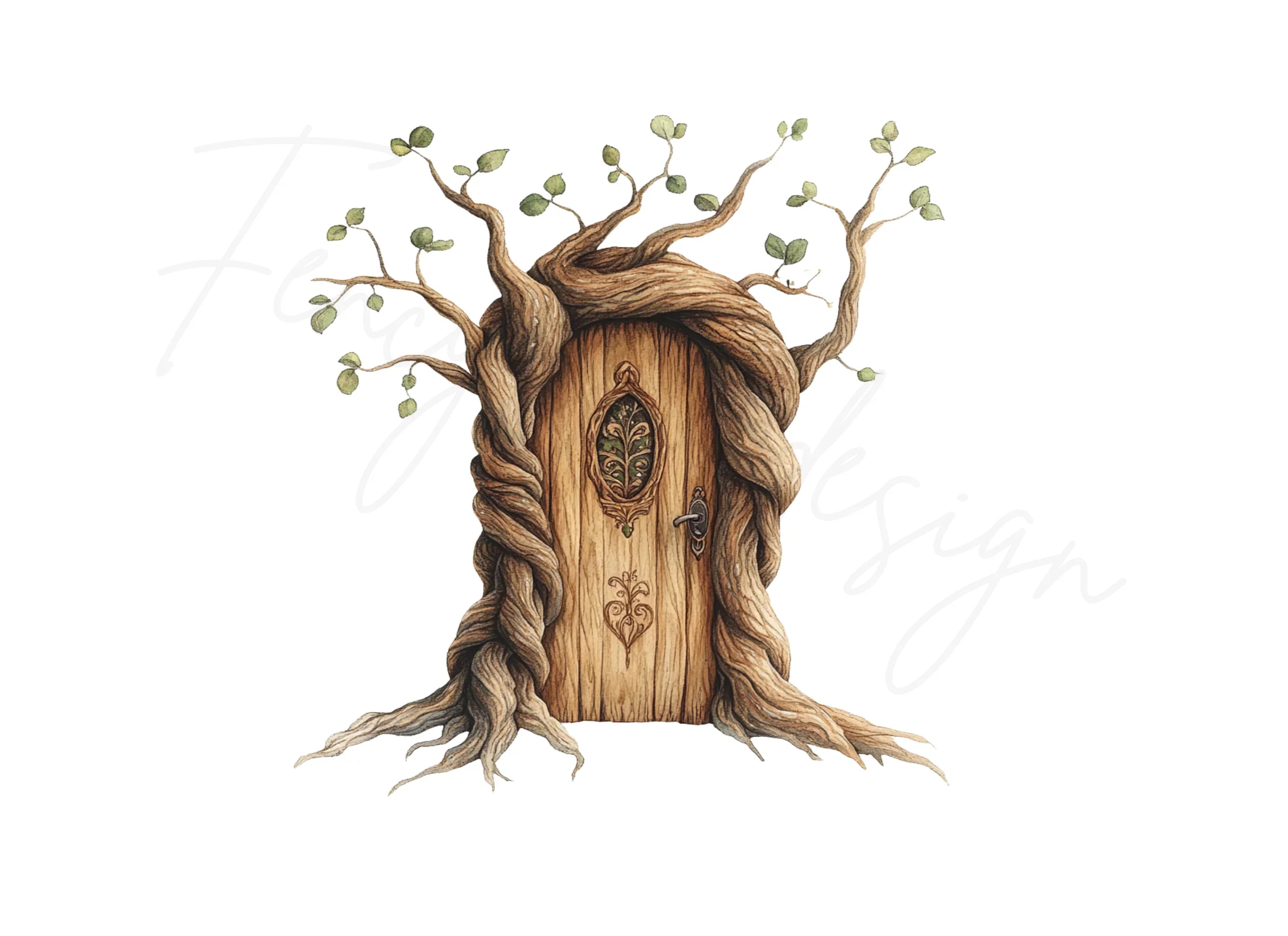 Enchanted Tree House Doors Clipart Bundle