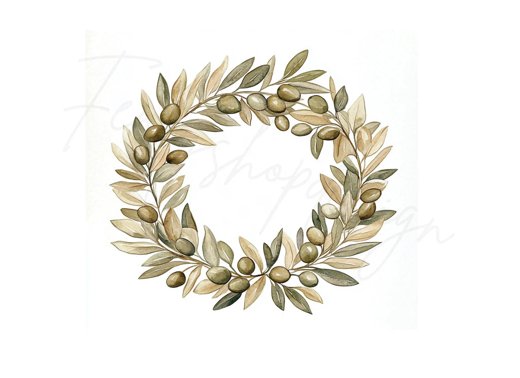Olive Wreaths Clipart Bundle