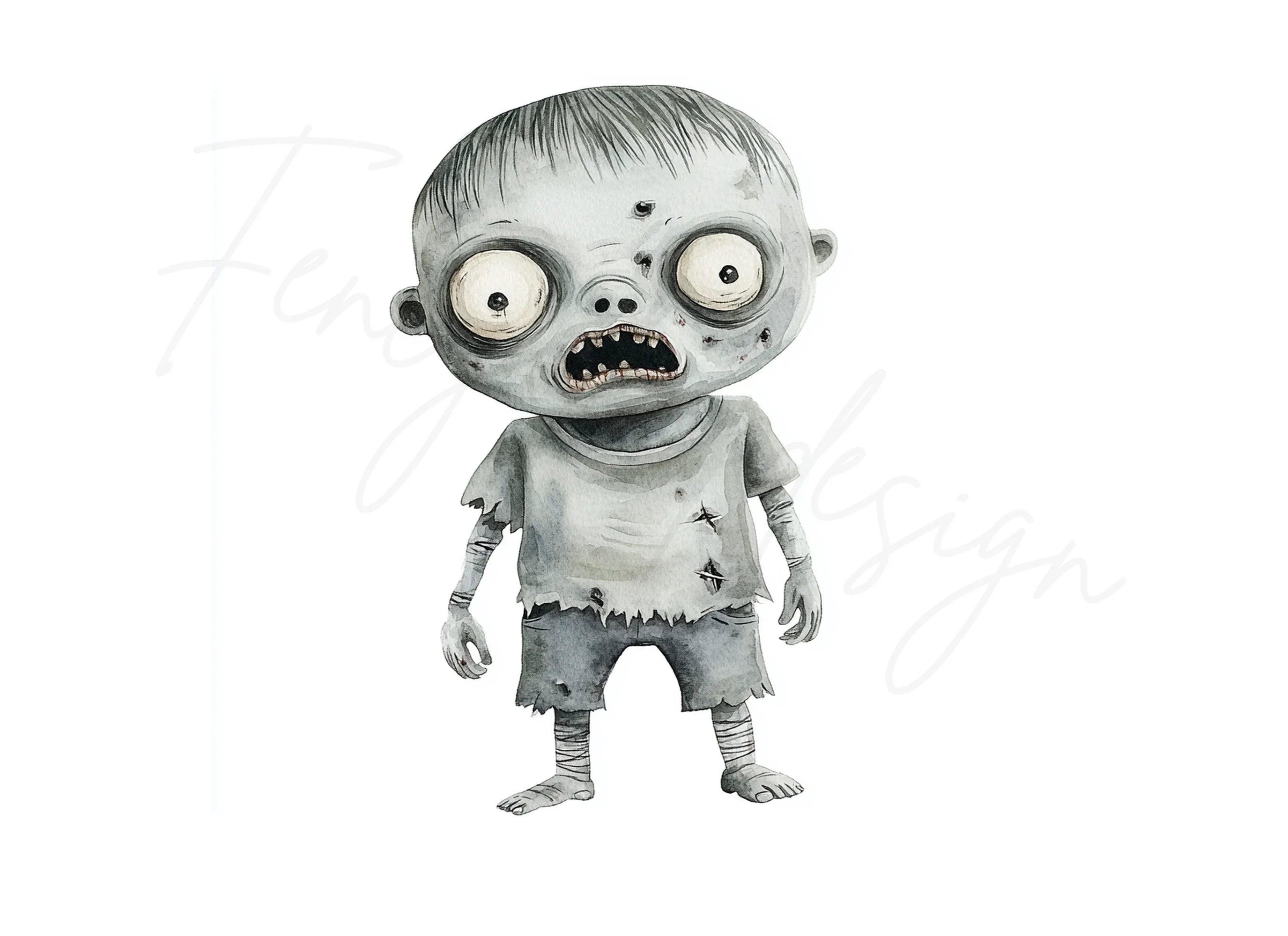 Cute Zombie Clipart Bundle