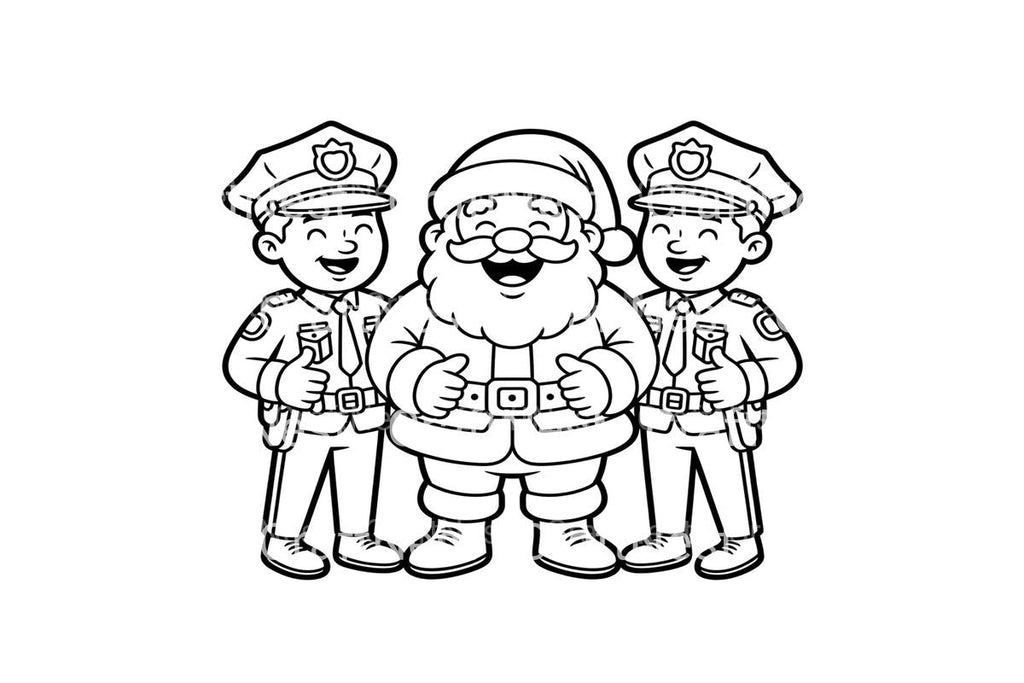 Santa and Police Officers Coloring Books