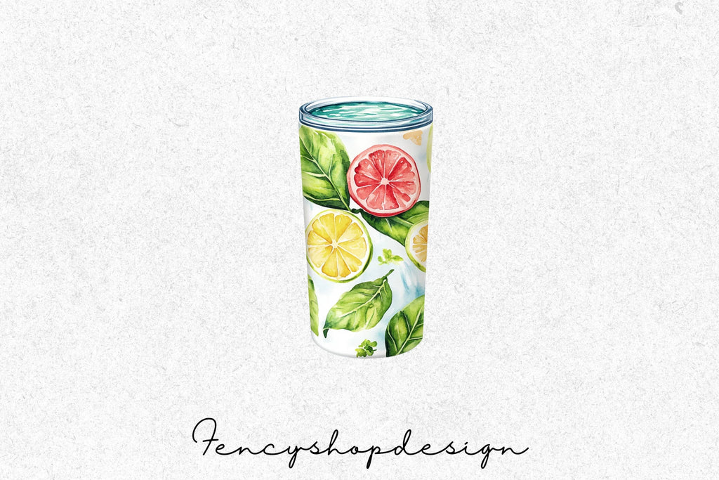 Tropical Summer Tumbler Clipart Bundle