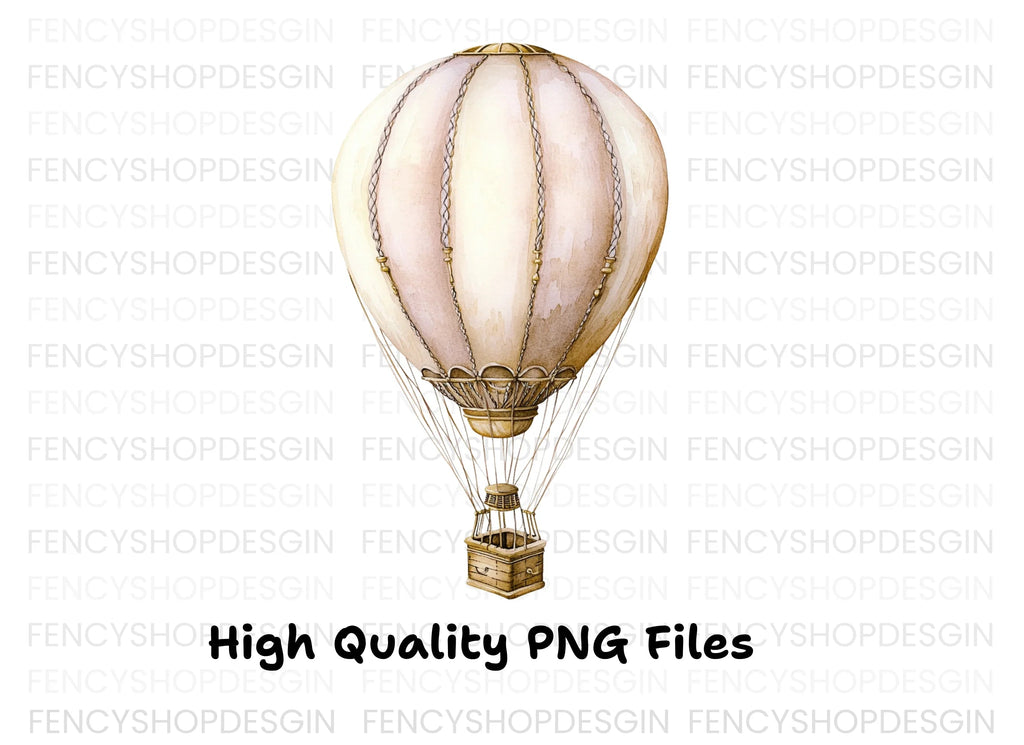 Vintage Hot Air Balloon Clipart Bundle