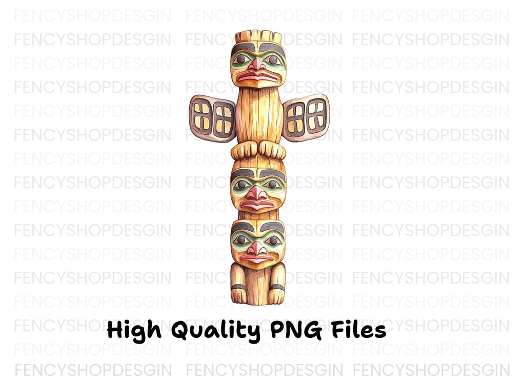Traditional Totem Pole Clipart Bundle