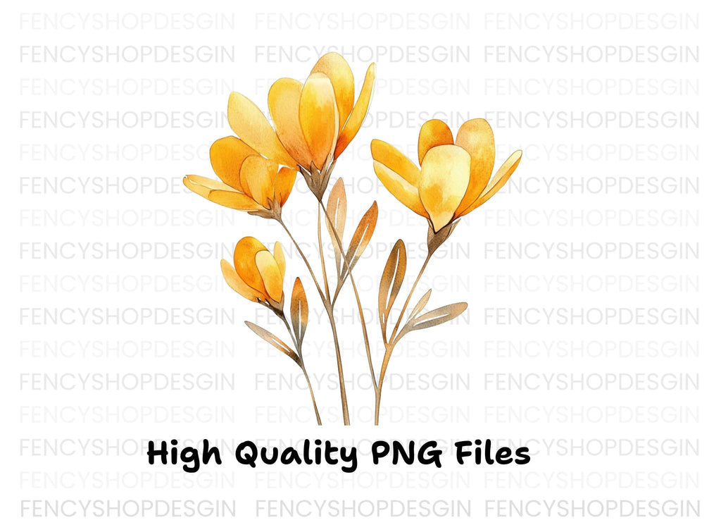 Yellow Flower Clipart Bundle