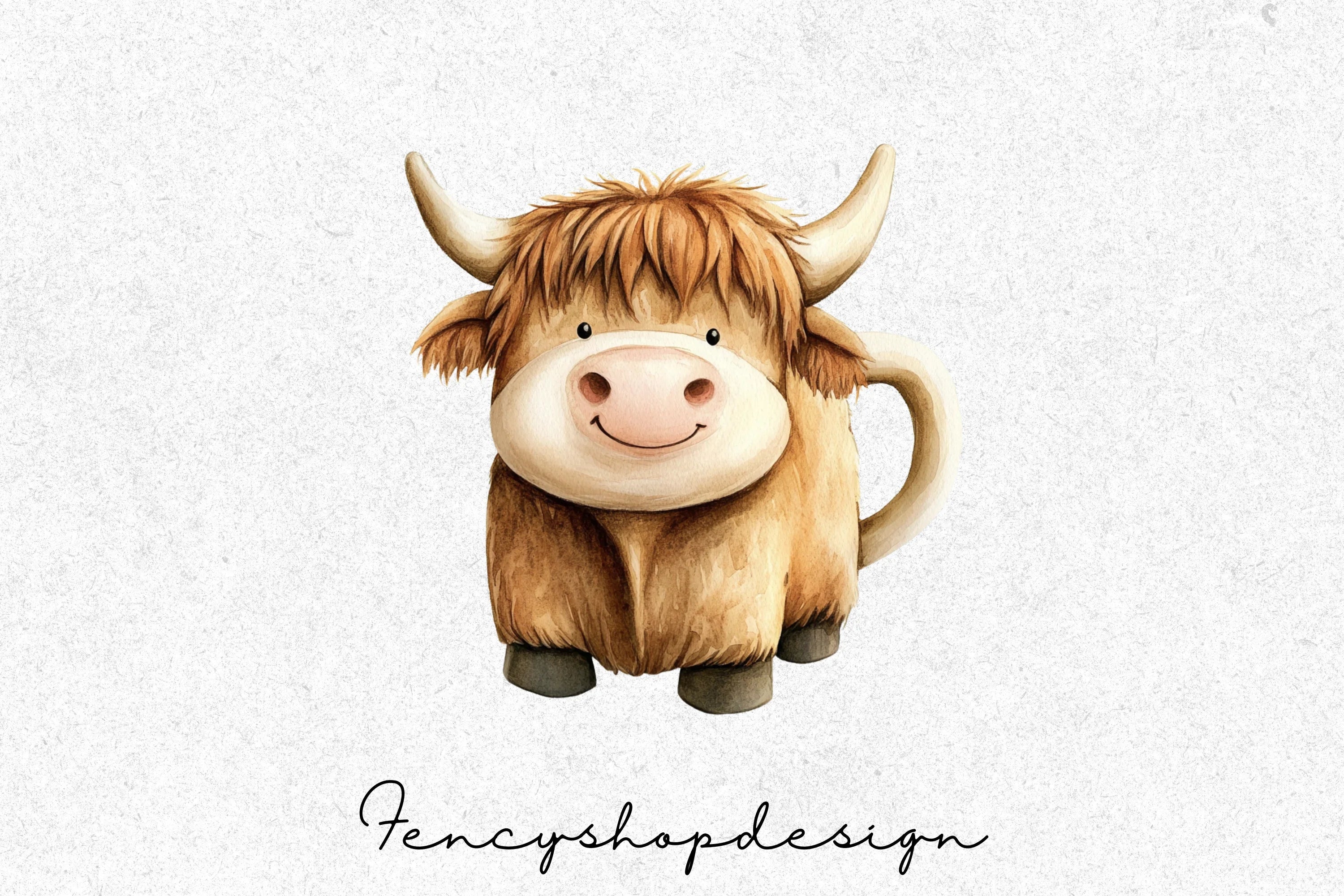 Cute Highland Cow Clipart Bundle