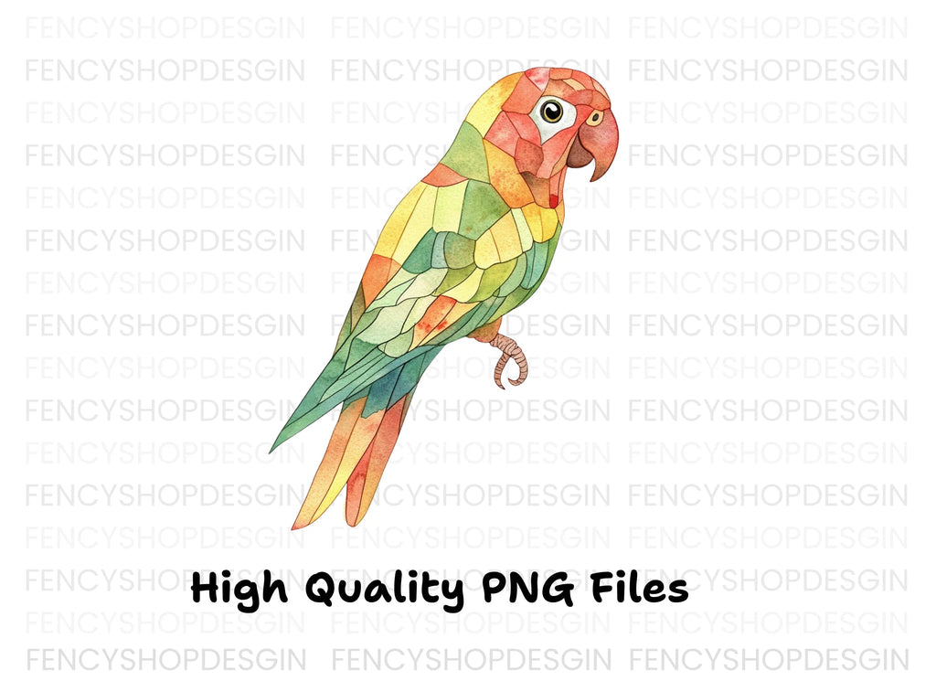Geometric Parrot Clipart Bundle