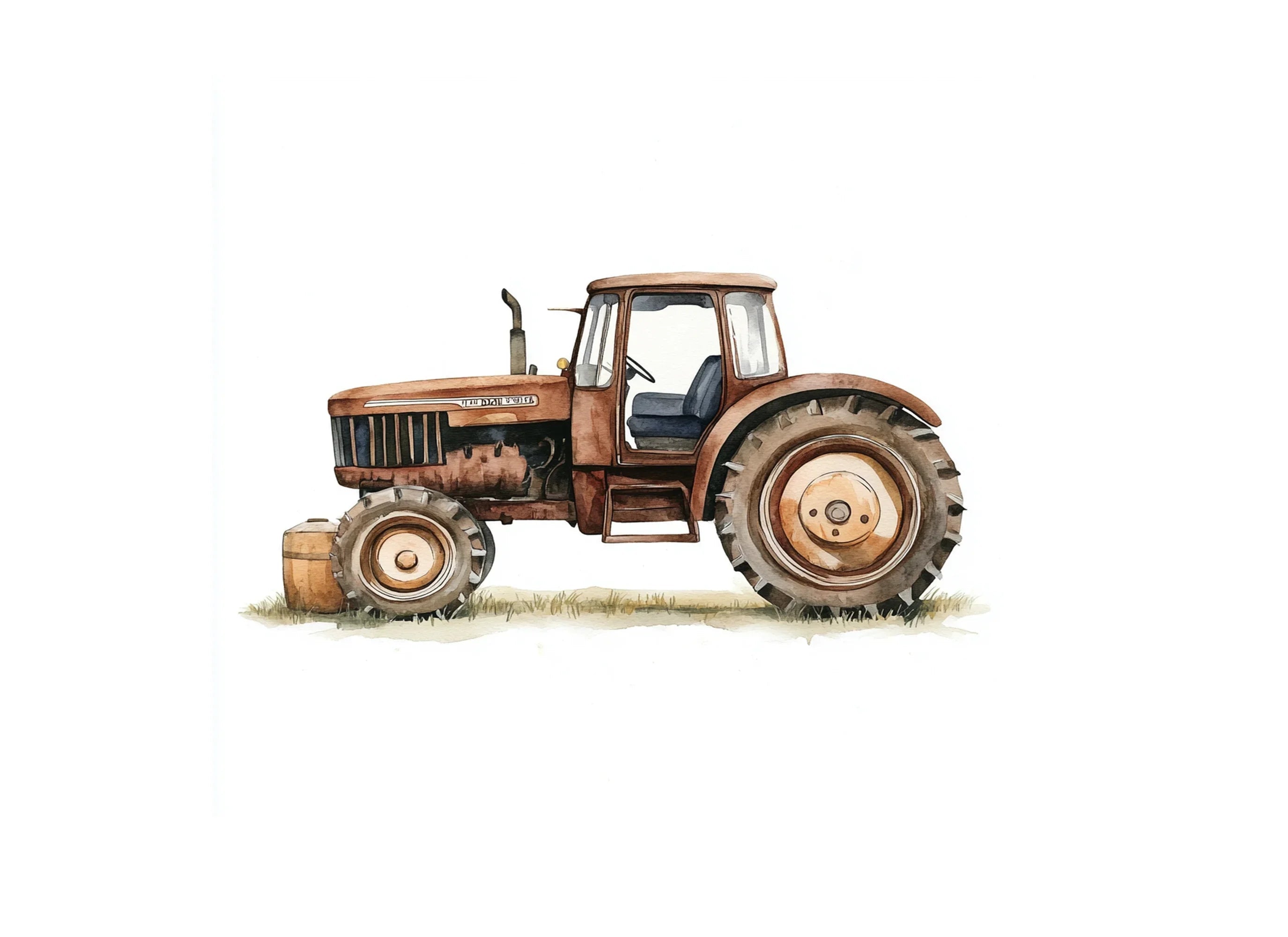 Modern Farm Tractor Clipart Bundle