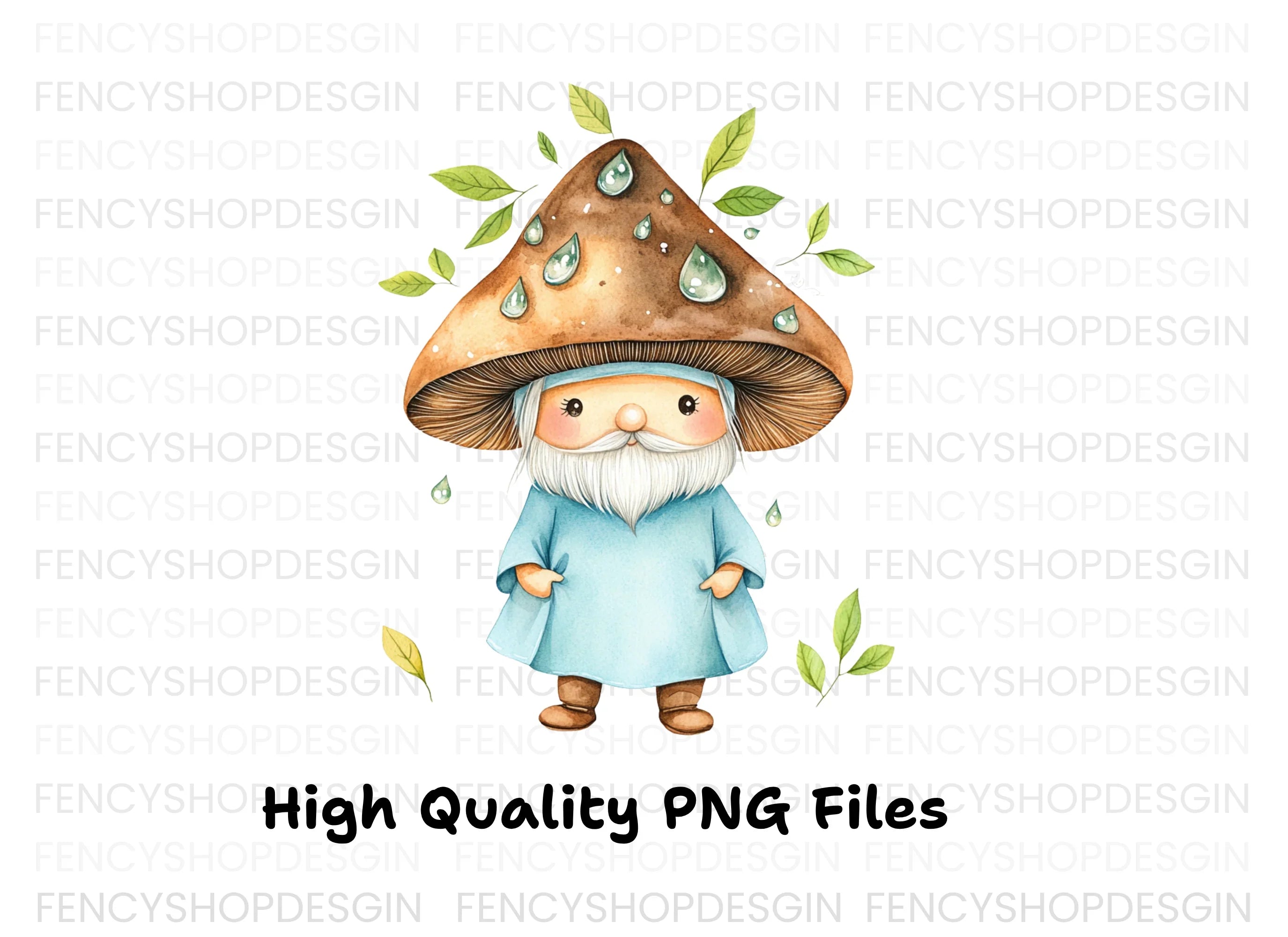 Cute Mushroom Gnomes Clipart Bundle