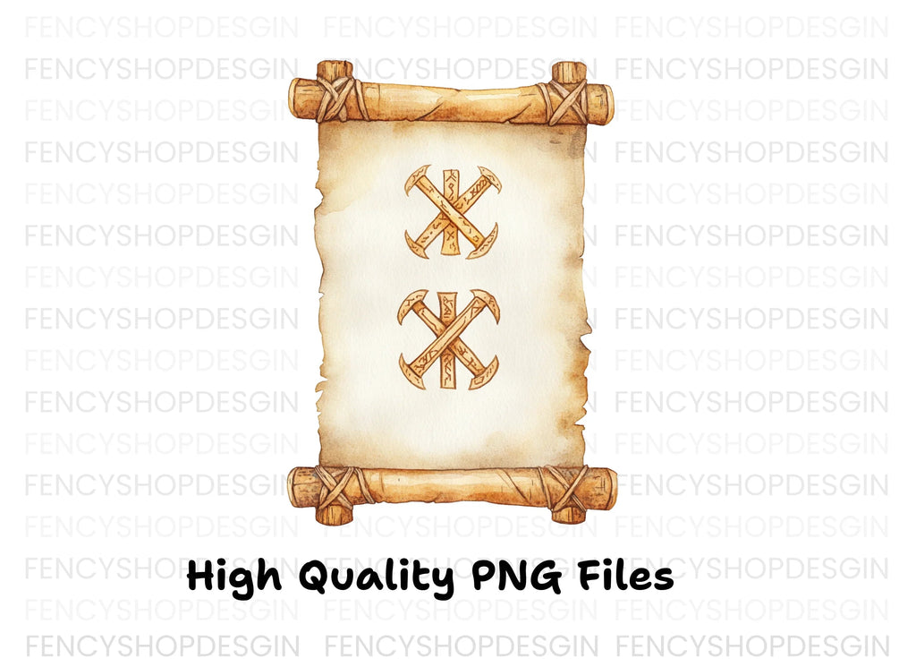 Tribal Symbols Rustic Scroll Clipart Bundle