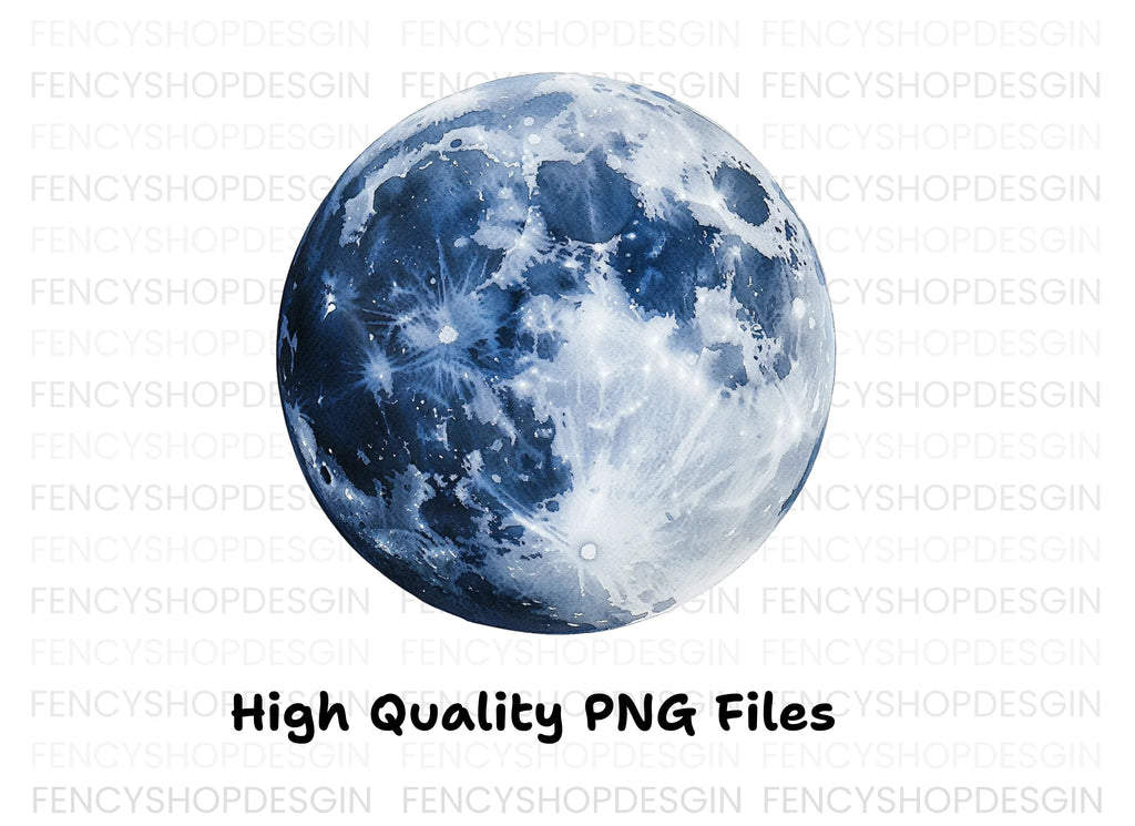 Blue Moon Phases Clipart Bundle