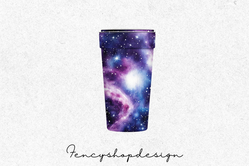 Galaxy Swirl Tumbler Clipart Bundle