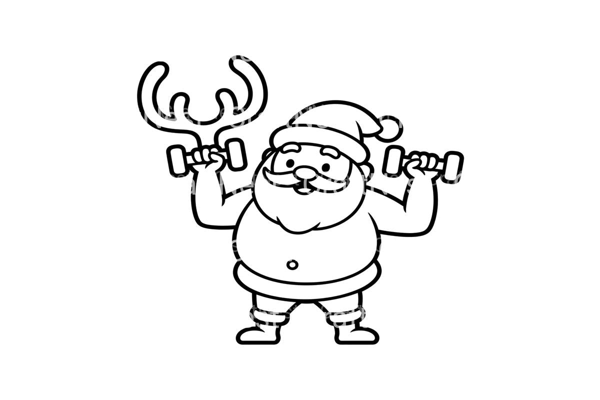 Strong Santa and Reindeer Coloring Books