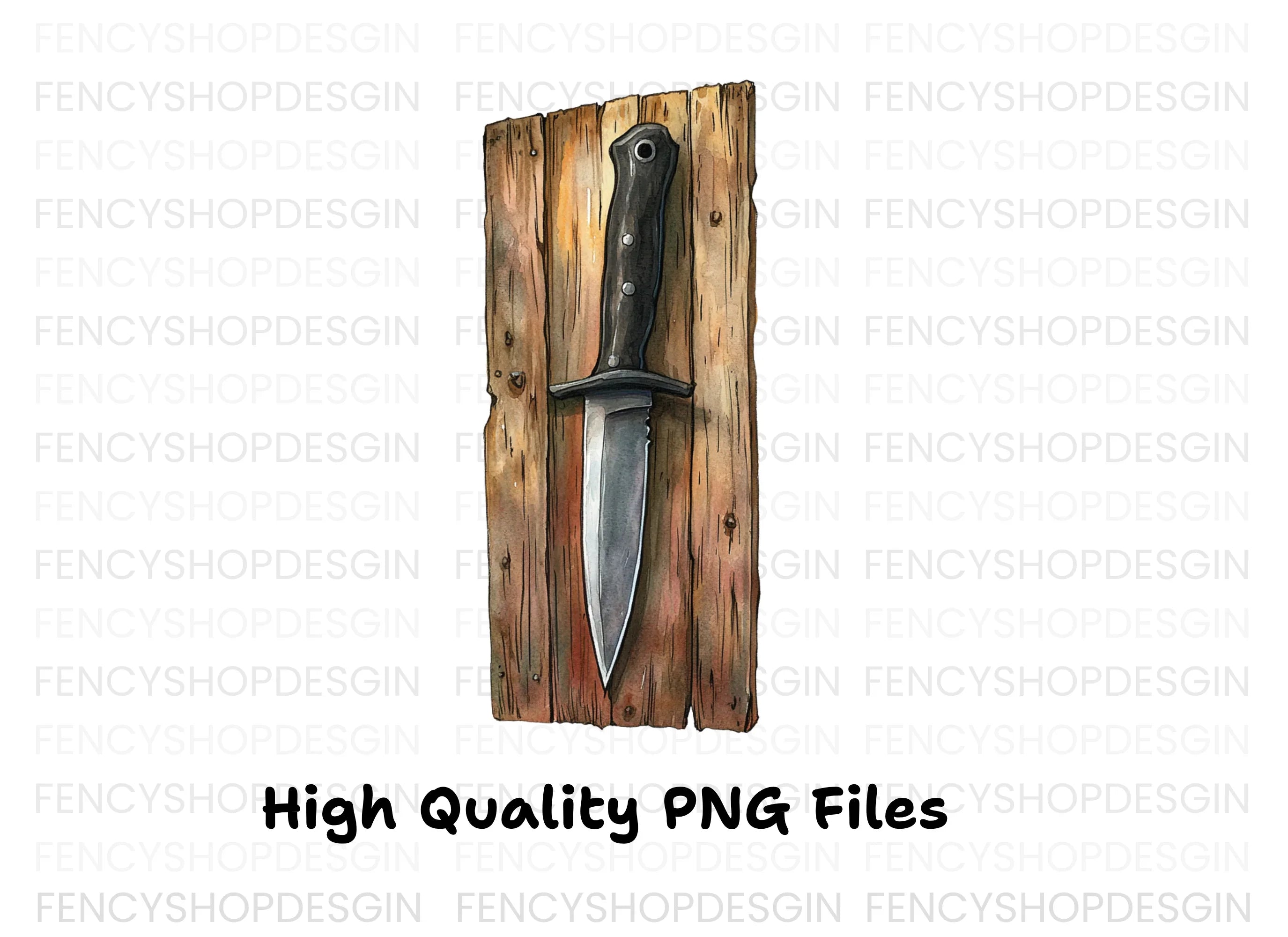 Dagger Clipart Bundle on Wooden Boards