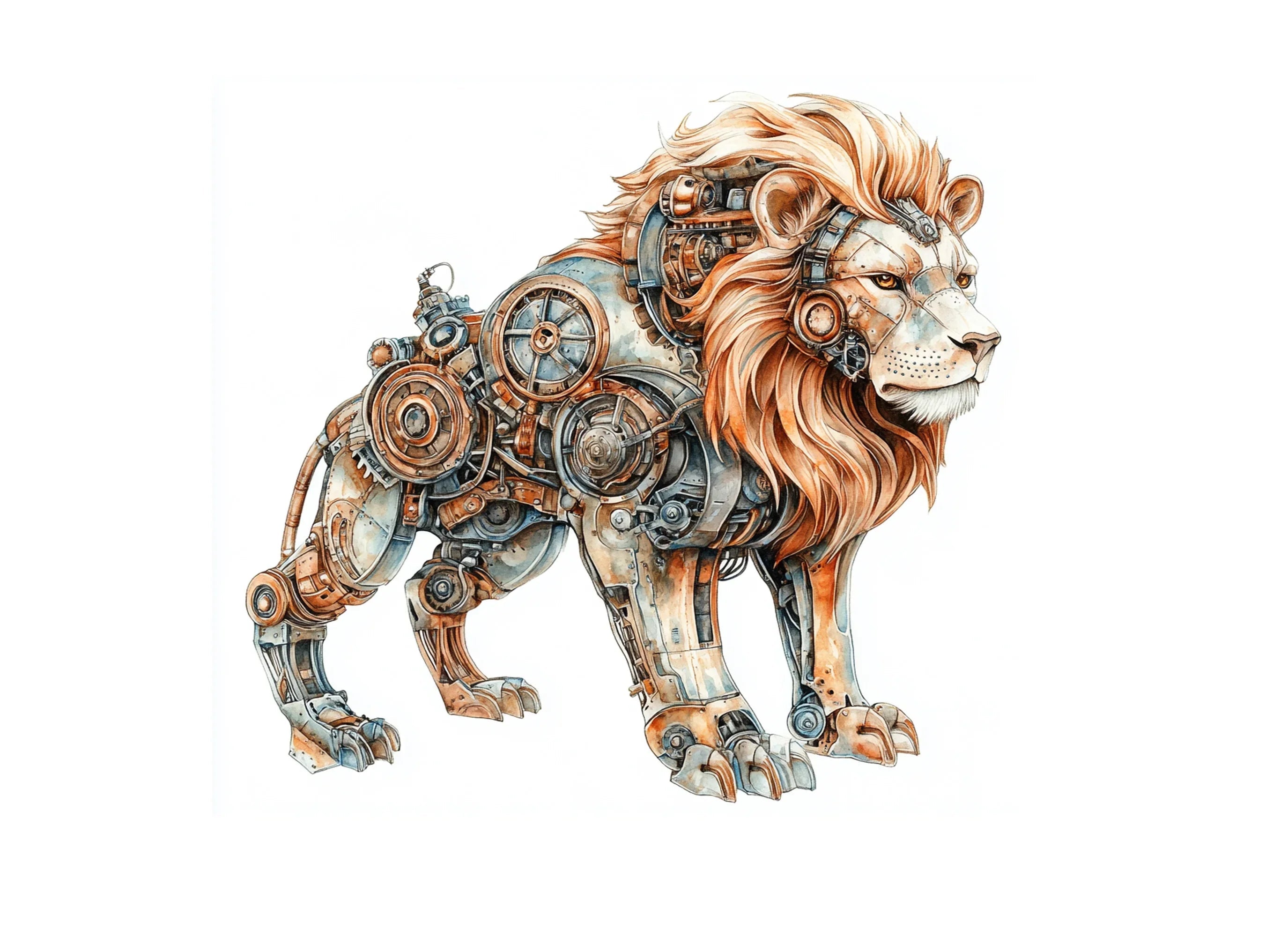 Steampunk Lion Clipart Bundle