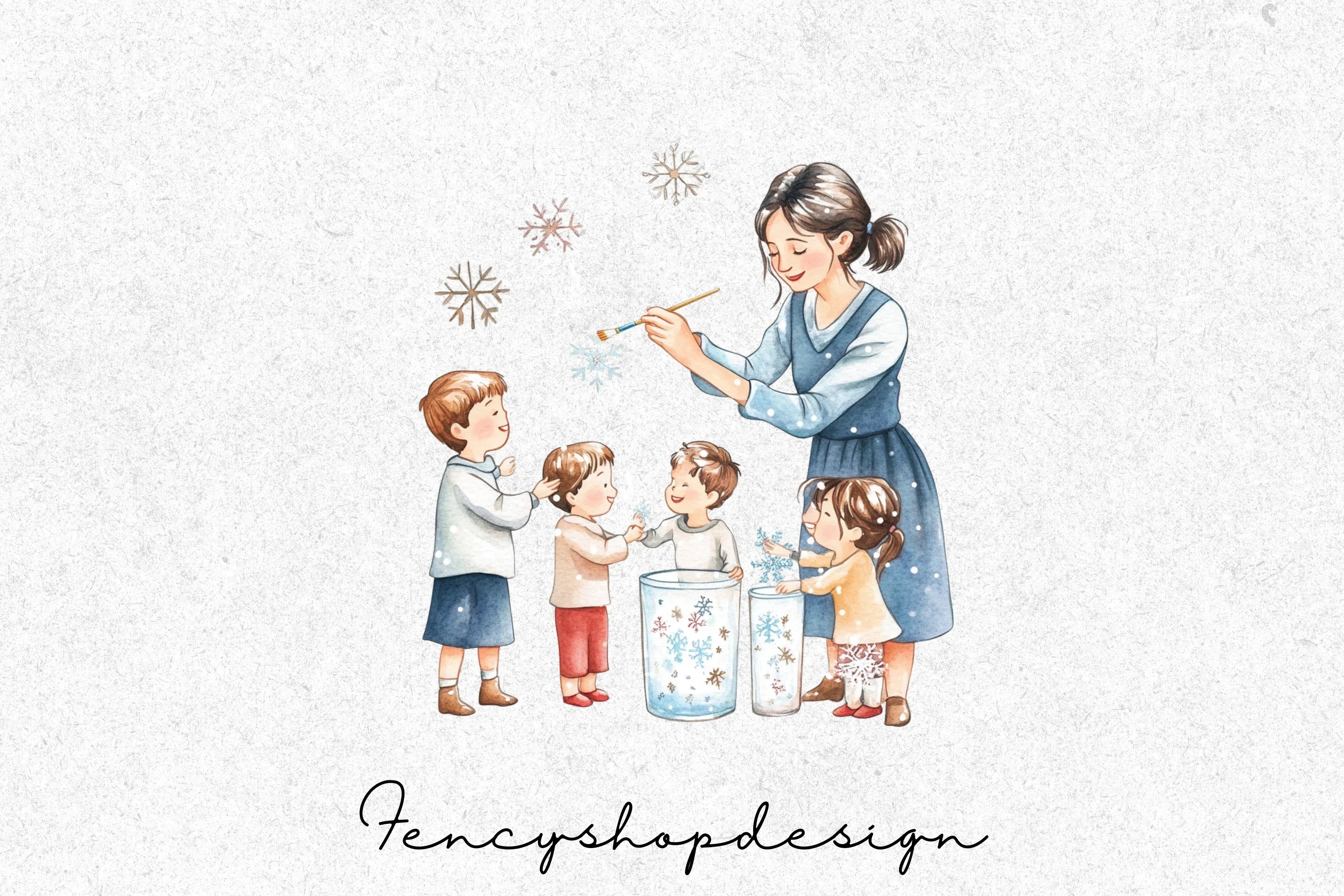Family Holiday Crafts Clipart Bundle