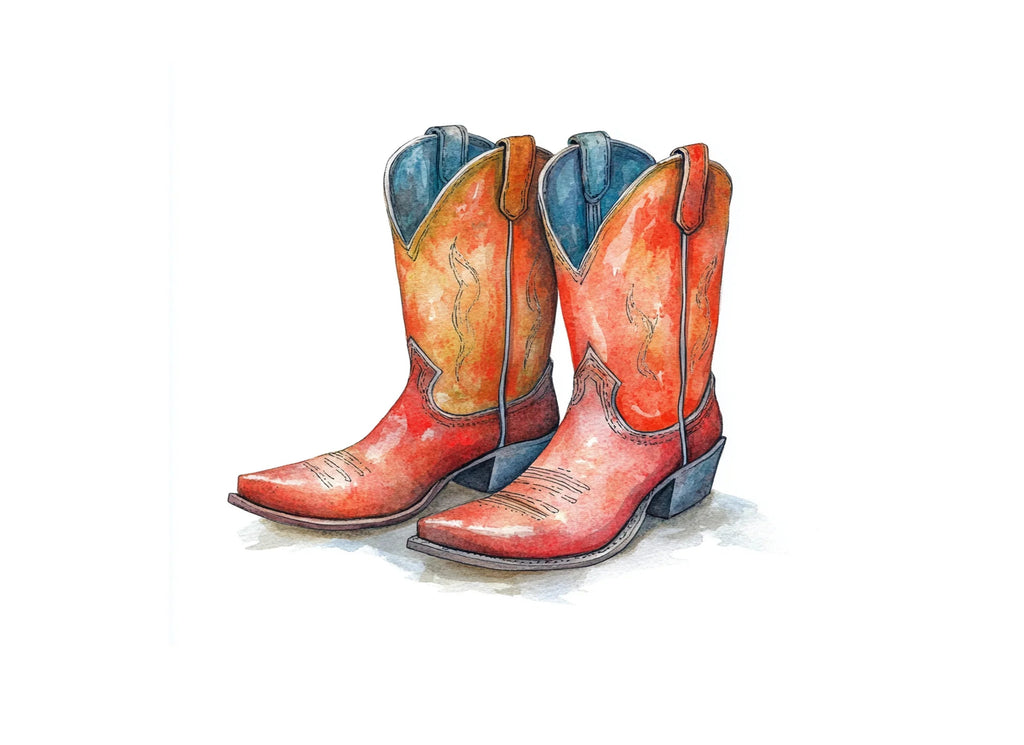 Vibrant Cowboy Boots Clipart Bundle