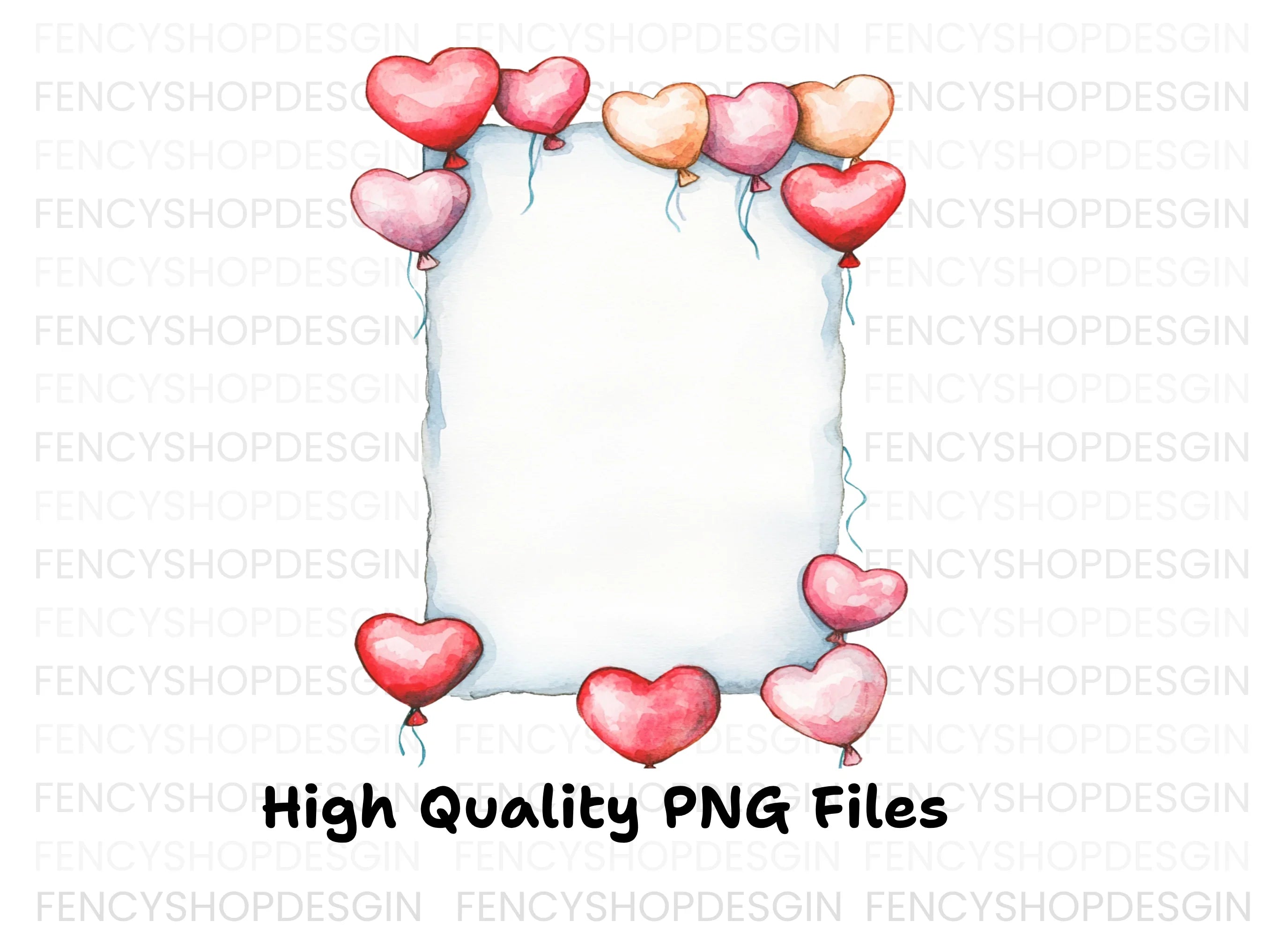 Heart Balloon Frame Clipart Bundle
