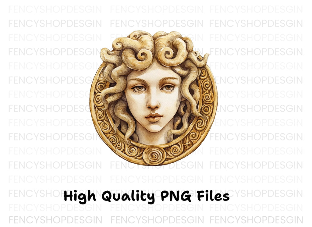 Medusa Head Illustration Clipart Bundle