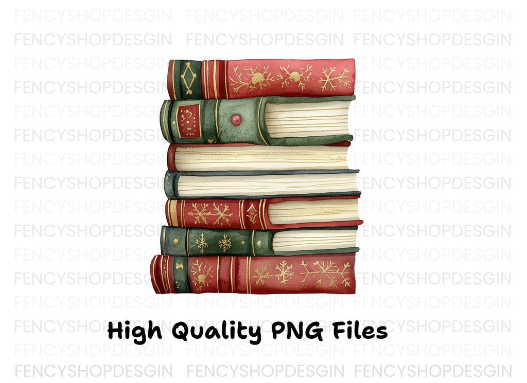 Stack of Christmas Books Clipart Bundle
