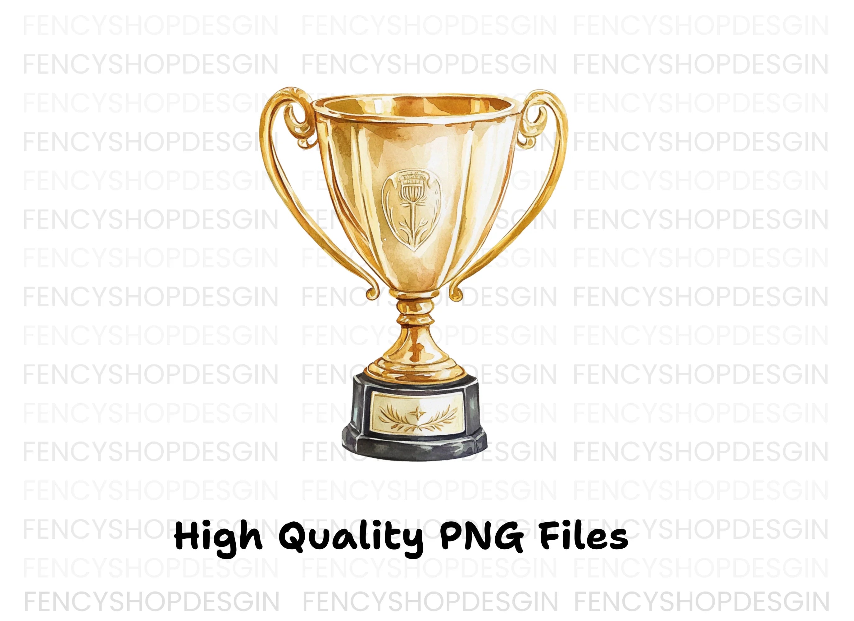 Golden Trophy Clipart Bundle