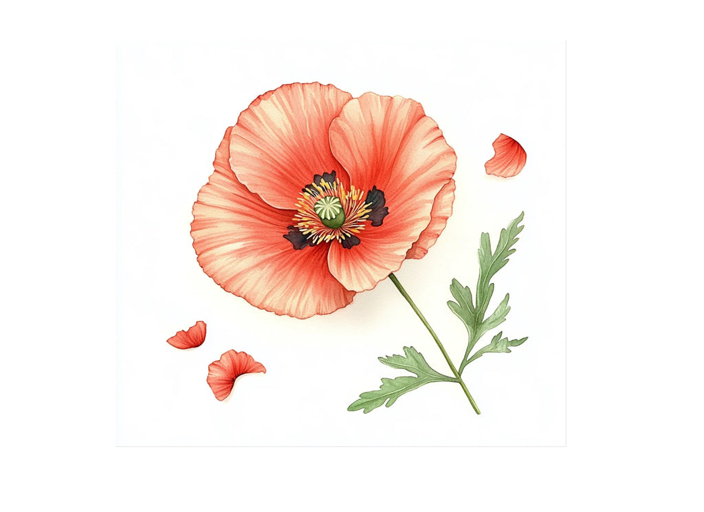 Vibrant Red Poppy Flower Clipart Bundle
