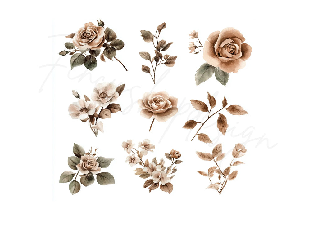 Boho Floral Clipart Bundle