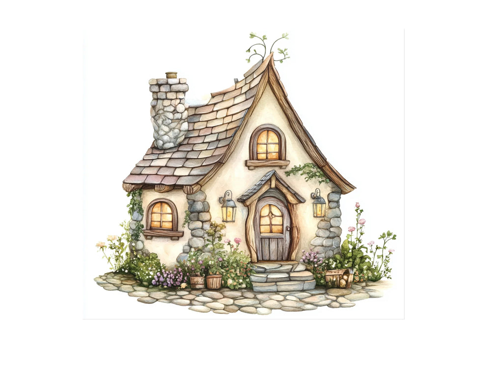 Fantasy Cottages Clipart Bundle