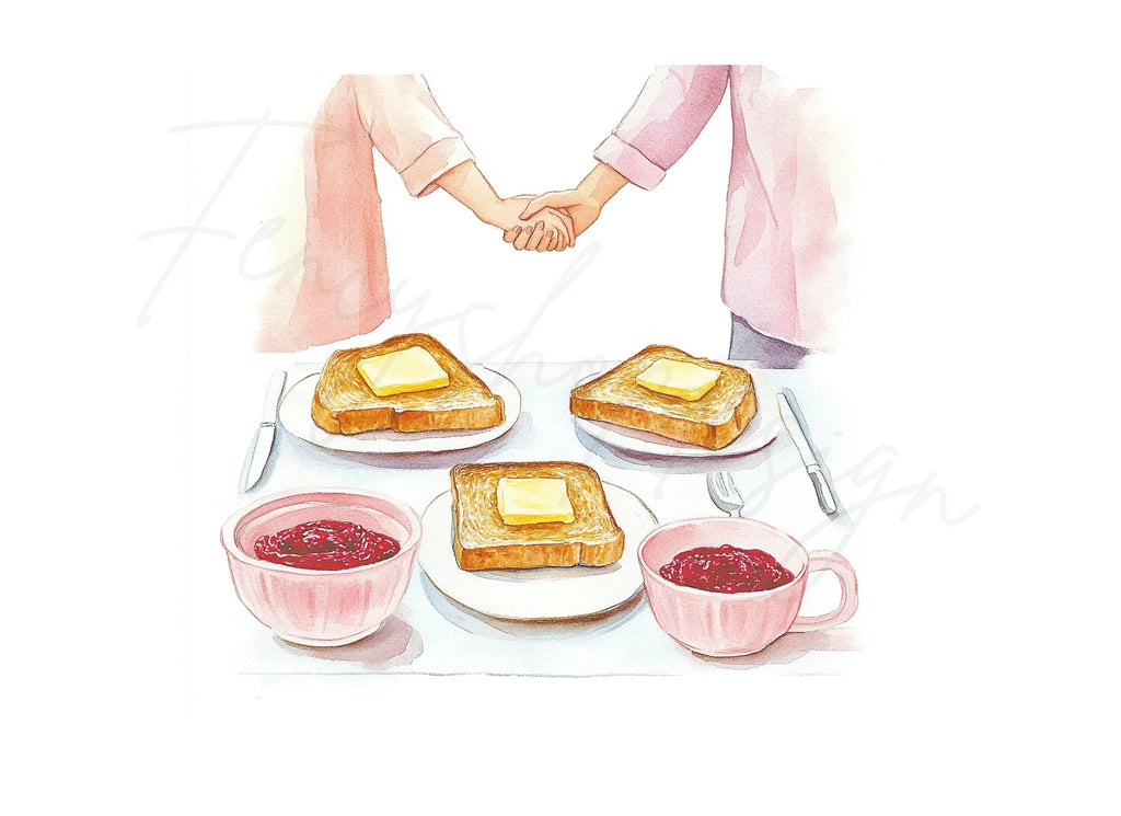 Breakfast Toast and Jam Clipart Bundle