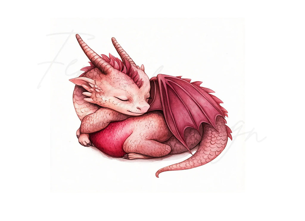 Cute Sleeping Dragon Clipart Bundle
