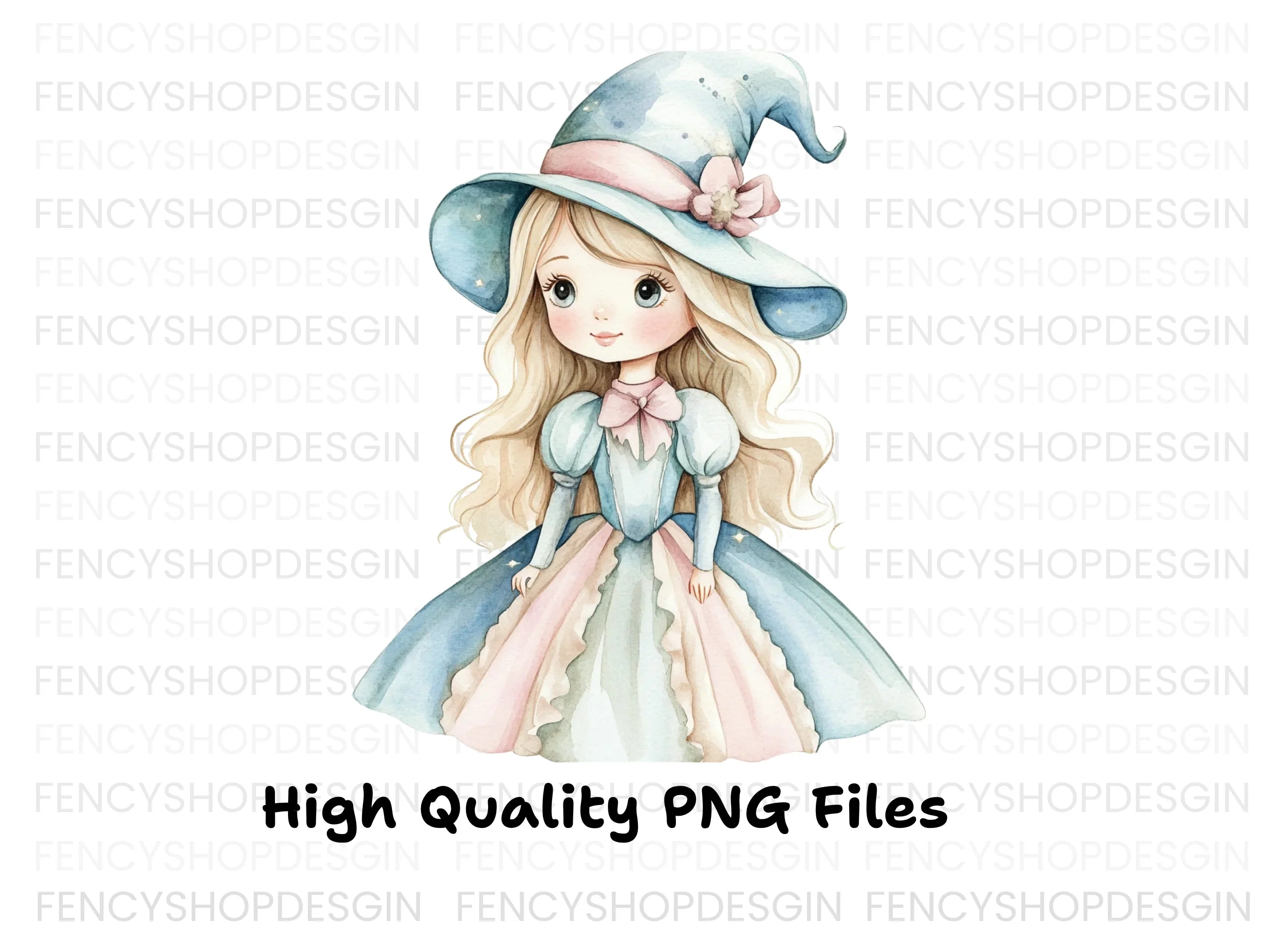 Cute Witch Girl Clipart Bundle