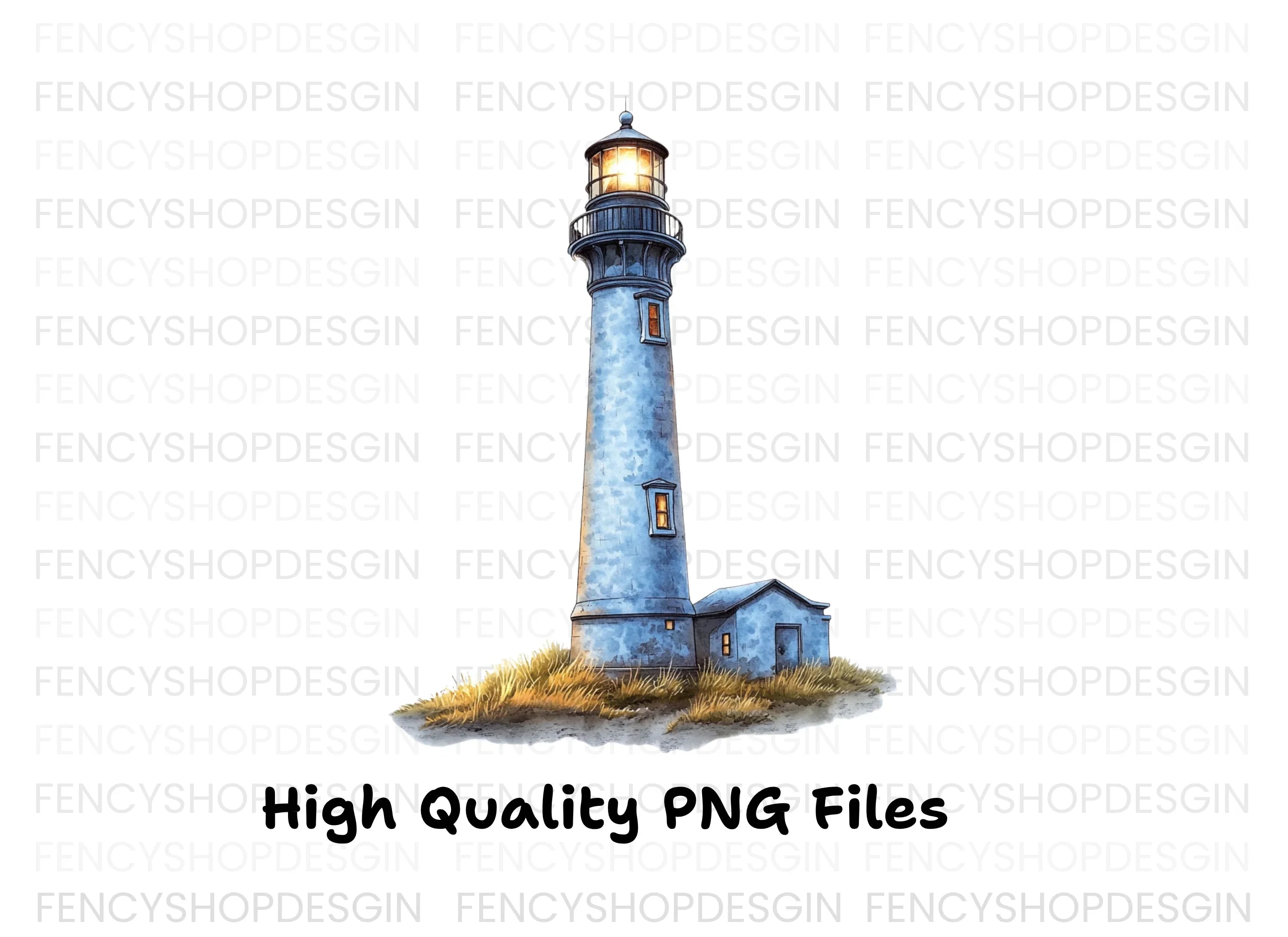 Coastal Lighthouse Illustration Clipart Bundle