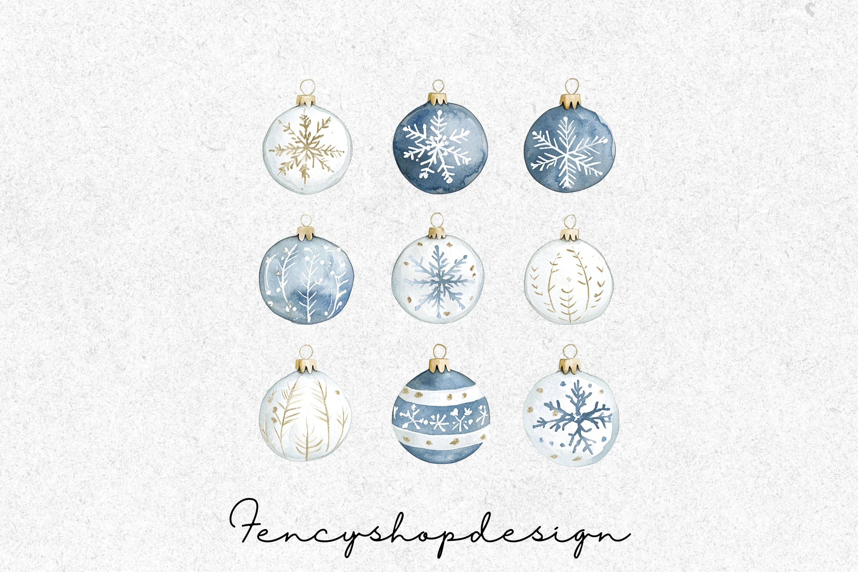 Christmas Ornaments Clipart Bundle