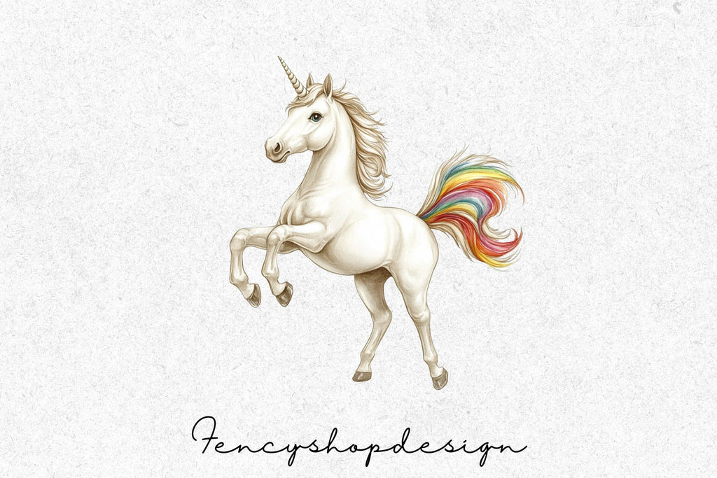 Magical Rainbow Unicorn Clipart Bundle