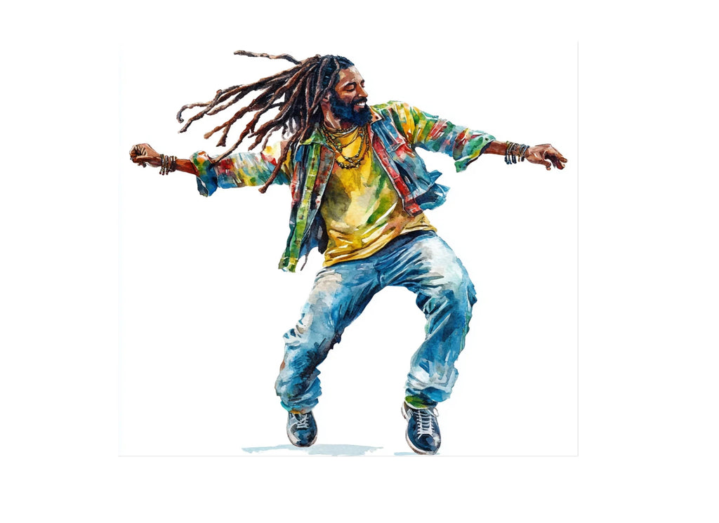 Joyful Rasta Man Dancing Clipart Bundle
