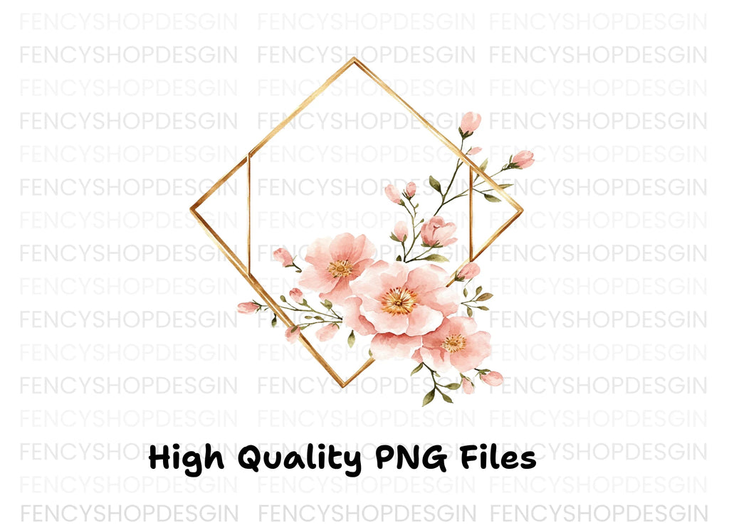 Geometric Floral Frames Clipart Bundle