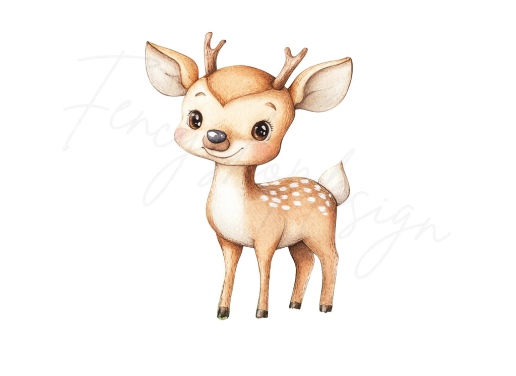 Adorable Baby Deer Fawn Clipart Bundle