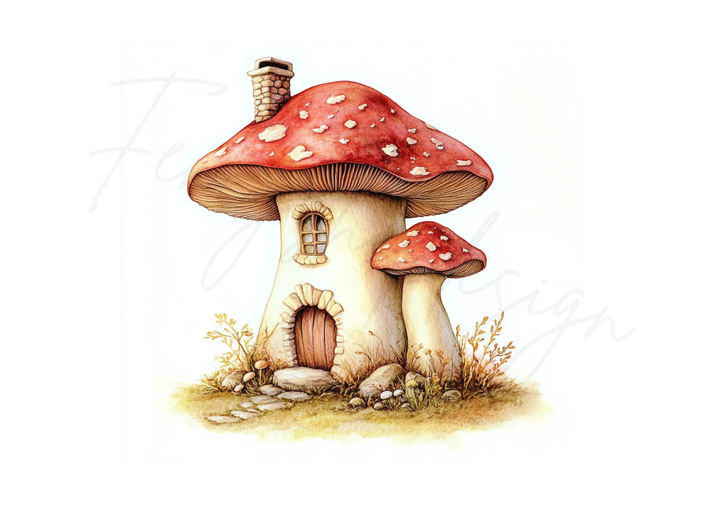 Mushroom Houses Clipart Bundle