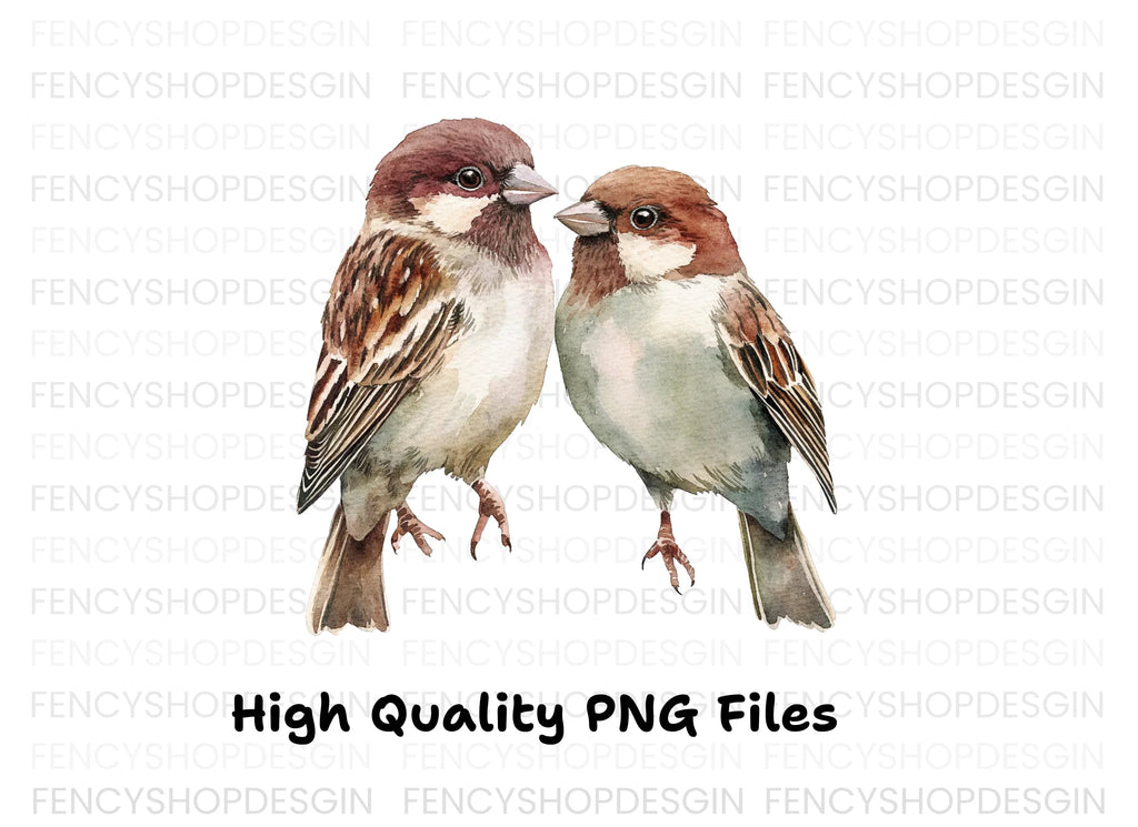 Sparrow Birds Clipart Bundle