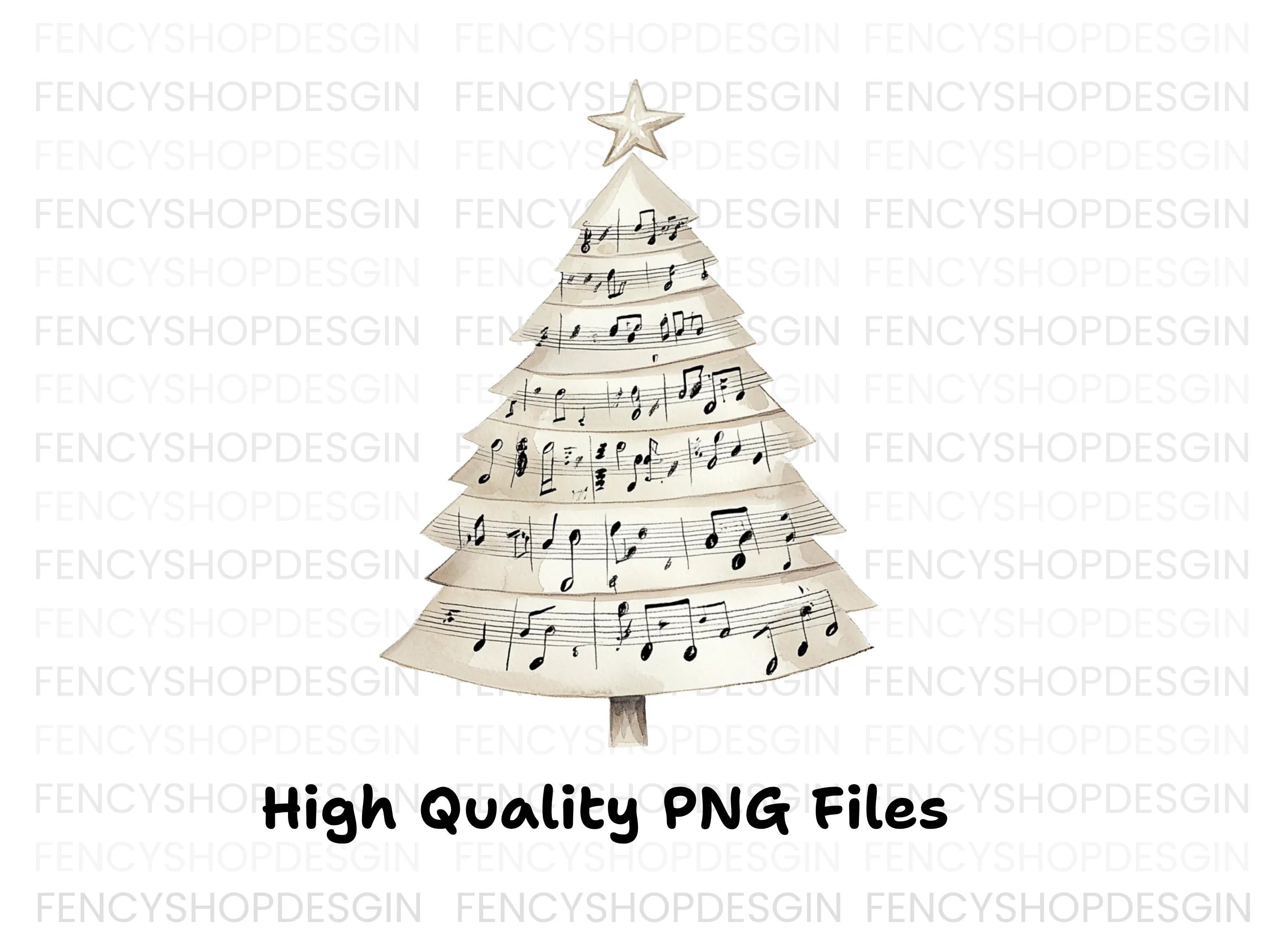 Christmas Tree Sheet Music Clipart Bundle
