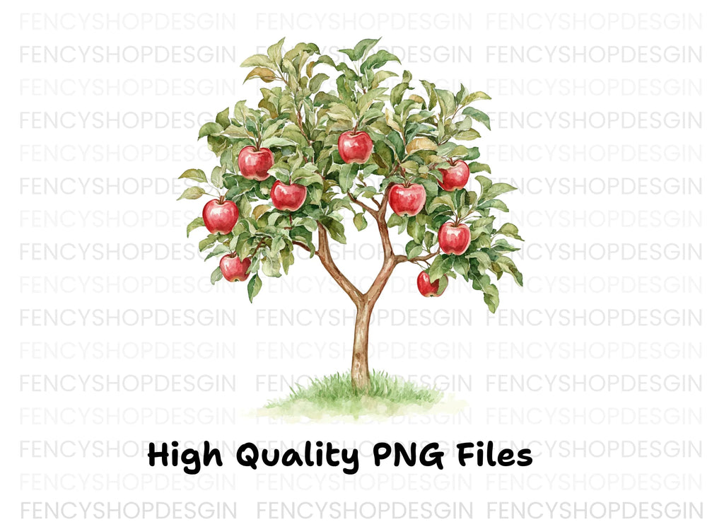 Red Apple Orchard Clipart Bundle