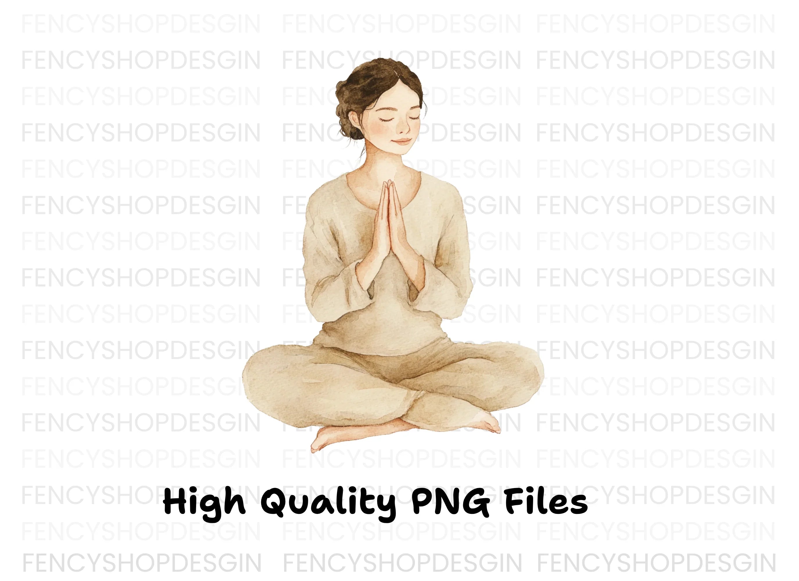 Meditating Women Clipart Bundle