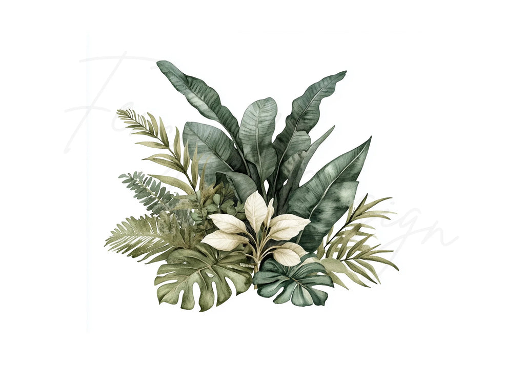 Tropical Leaves Clipart Bundle