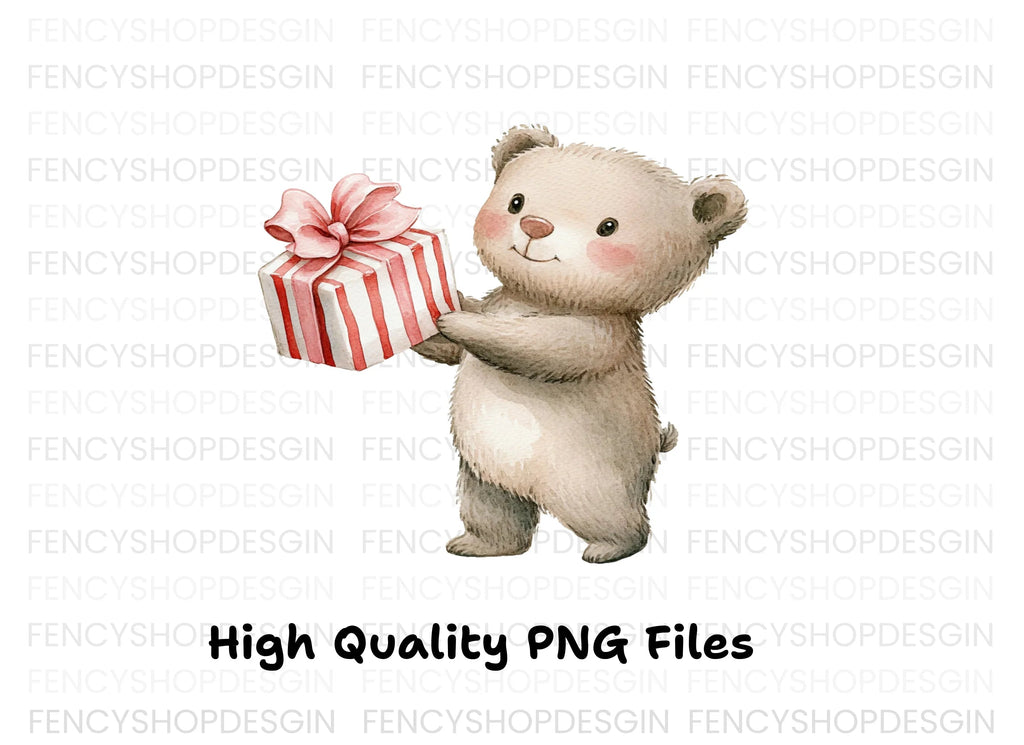 Cute Bears with Gifts Clipart Bundle