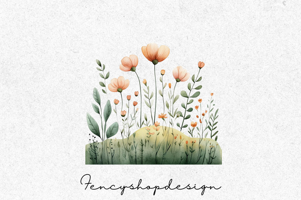 Floral Landscape Clipart Bundle