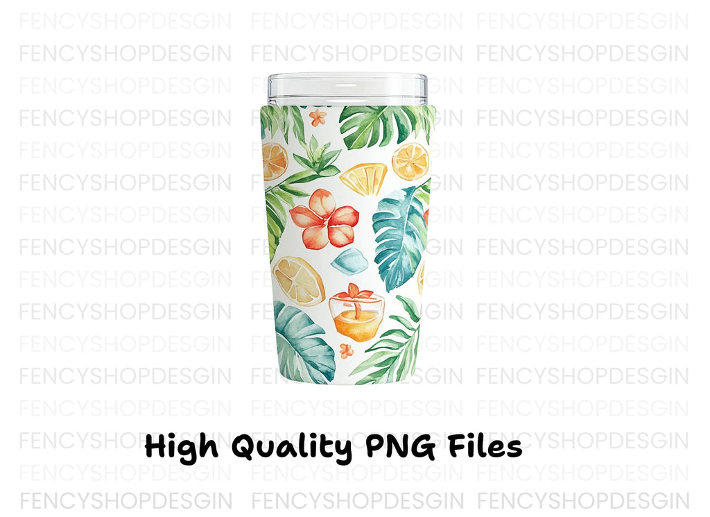 Tropical Fruit and Leaf Tumbler Clipart Bundle