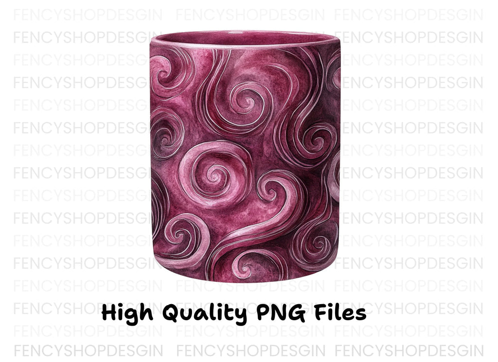 Swirls Pink Clipart Bundle