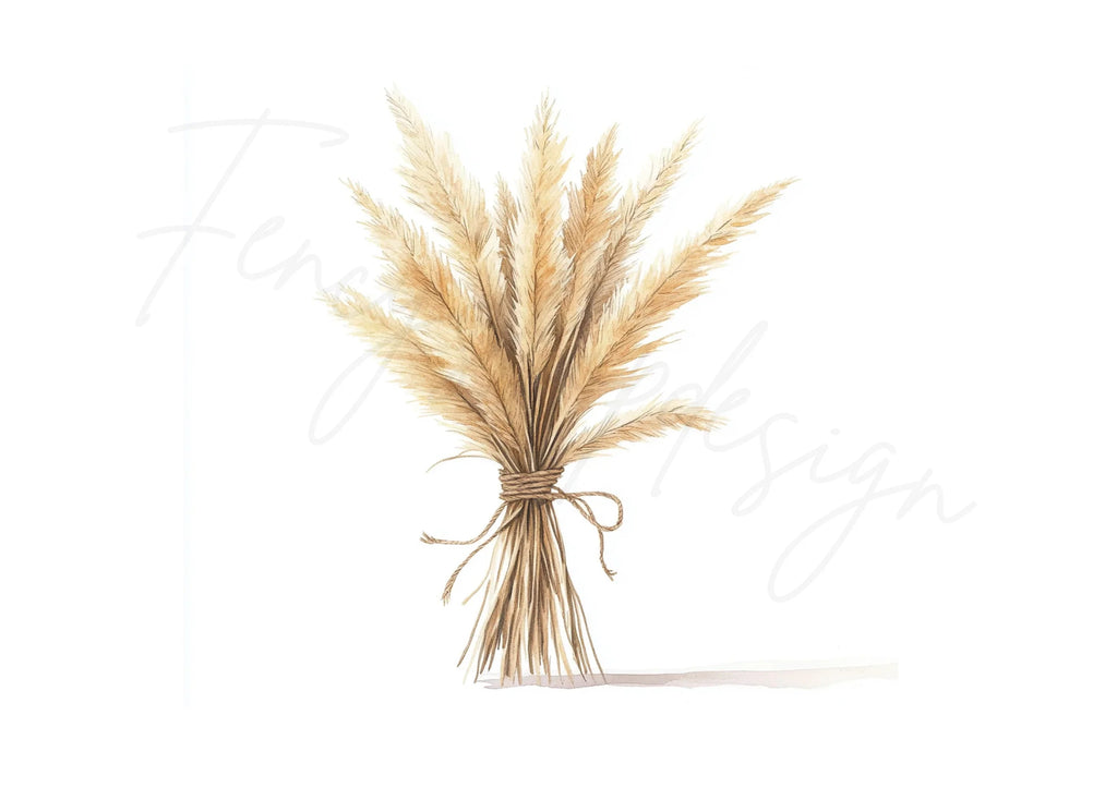 Pampas Grass Bouquets Clipart Bundle